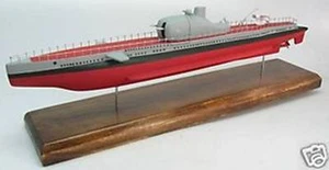 Surcouf Submarine Replica Mahogany Kiln Dry Wood Model Small New - Picture 1 of 1
