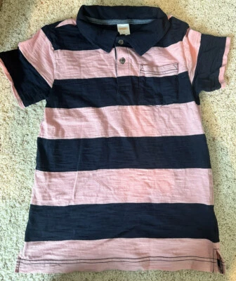 Camisa Polo Gymboree Niño Top Rayas Rosa y Azul Marino Talla 10 Usada Foto 1 de 4