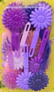 Large Flower Hair Barrettes, Snaps in Assorted Shades of Purple - Picture 1 of 1