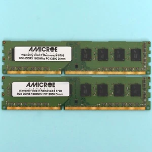 16GB (2x 8GB) DDR3 12800U 1600MHZ Desktop 240 Pin Memory RAM AMICROE/Micron - Picture 1 of 2