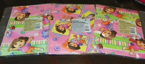 (3) packs NOS American Greetings Pink Dora The Explorer Gift Wrap 8.33 Sq. Ft. - Picture 1 of 3