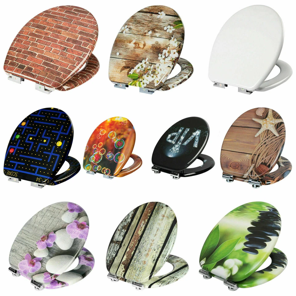 Toilettendeckel WC Sitz mit Absenkautomatik Toilettensitz Klodeckel Deckel e867 - Bild 1 von 1