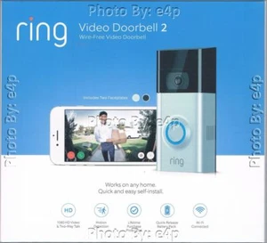 RING VIDEO DOORBELL 2 WIRELESS WI-FI 1080HD HOME MONITORING BRAND NEW SEALED!!! - Picture 1 of 10