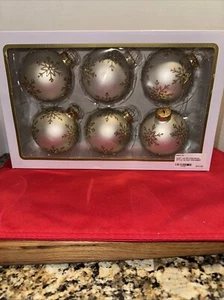 Light Green Round Ball European Glass Ornament Set Of 6 3.25" Kurt Adler - Picture 1 of 11