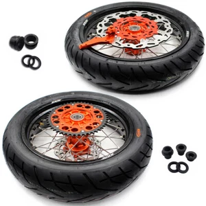 KKE 17" Supermoto Cush Drive Tire Wheels Fit KTM EXC XCF SX 125-530CC 2003-2024 - Bild 1 von 11