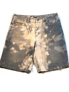 REVOLUTION Blue Denim Camo Pockets Acid Wash Street Wear Shorts Men's Size 36 - Picture 1 of 11