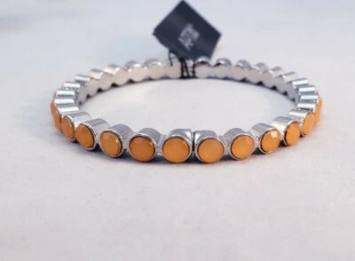 Apt.9 совершенно темный персиковый искусственный кристалл на петлях браслет серебристого тона - Изображение 1 из 4