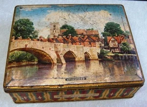 Vintage TIN Box Made ENGLAND Edward Sharp &Sons Ltd of Maidstone Kent AYLESFORD - Picture 1 of 4