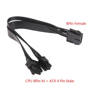 CPU 8Pin Female to CPU 8Pin ATX 4Pin Male Power Supply Converter Adapter Cabl_tu - Picture 1 of 7