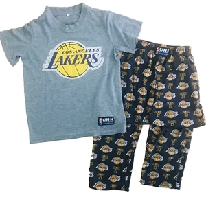 Los Angeles Lakers Lebron James Pajamas Set Boys 2 pcs Shirt Top Pant Medium M 8 - Picture 1 of 7