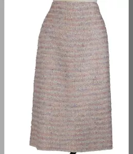 St John Knits Metallic Tweed Pencil Skirt Lavender/Silver Multi Size 8 NWOT - Picture 1 of 6