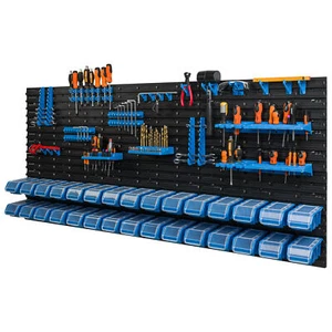30 cajas apilables estante de pared tapa de plástico 173,3 x 78 cm portaherramientas taller - Imagen 1 de 12