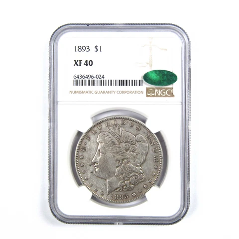 1893 Morgan Dollar XF 40 NGC CAC 90% Silver $1 SKU:I7043 Cover