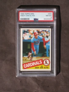 1985 TOPPS MINI ANDY VAN SLYKE # 551 ROOKIE  RARE PSA 8 NM-MT  ONLY 4 HIGHER - Picture 1 of 1