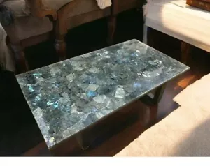 48"x24" labradorite Stone Dining Table Crystal Healing Gemstone Hallway Decors - Picture 1 of 8