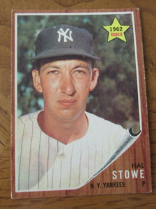 1962 Topps Baseball - # 291 Hal Stowe, P, New York Yankees