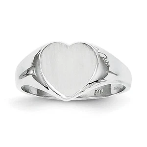 14k White Gold Signet Ring RS593 Size 5 - Picture 1 of 1