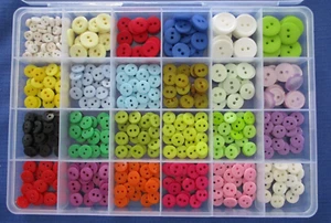 #3 Lot-24 New Mini Tiny Small-Med. Buttons 2 Holes Round Sewing DIY Crafts - Picture 1 of 7