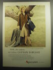 1957 Aquascutum Coat Ad - Now, for women, our urbane Cotton Topcoat