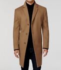 $350 Kenneth Cole Men's Brown Raburn Wool-Blend Slim-Fit Over Coat Size 40R