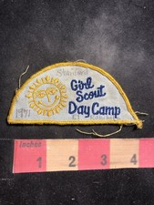 Vtg (As-Is, Written On) GIRL SCOUT DAY CAMP Girls Scouts Patch - Sunshine 92NQ