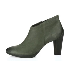 Damen ECCO Olivgrün Leder Stiefeletten Reißverschluss Stiefel Schuhe Größe 39 NEU! - Bild 1 von 6