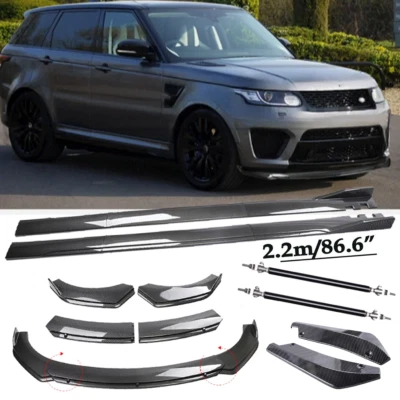 Carbon Fiber Front Bumper Lip Spoiler & Side Skirt For Land Rover Range Rover Foto 1 de 4