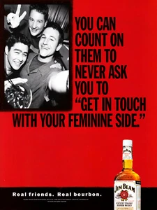 ANUNCIO DE WHISKY JIM BEAM #41 RARO 2000 VINTAGE "PUEDES CONTAR CON ELLOS PARA PREGUNTARTE..." - Imagen 1 de 2