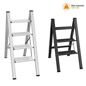 2/3/4 Step Folding Step Ladder Aluminum Step Stool with Anti-Slip Pedal 330LBS - Picture 1 of 44