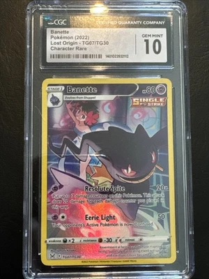 Pokémon Banette TG07/TG30  Lost Origin Trainer Gallery Holo CGC Gem Mint 10 - Image 1 of 2