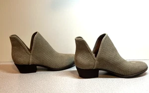 Lucky Brand Women’s Booties Brindal Leather Suede Laser Cut-Taupe -Sz 9M (C-11) - Picture 1 of 9