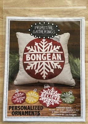 Primitive Gatherings Personalized Ornaments, Pillow & Table Mat Pattern - Image 1 of 2