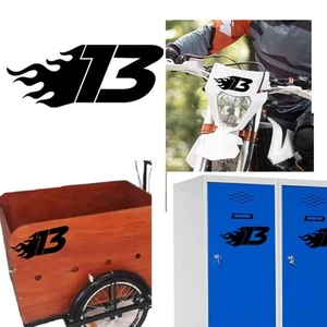 Numero 13 racing fire, pegatina de vinilo - Imagen 1 de 16