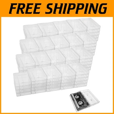 Clear Plastic Storage Cases for Cassette Tapes - 100 Pack - Image 1 of 4