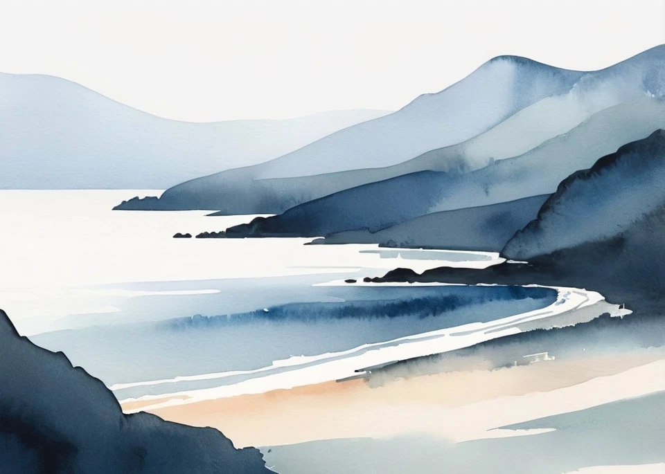 ACEO PNW Agua Montañas Paisaje Pequeña Miniatura Mini *IMPRESIÓN ARTÍSTICA* por Saulite Foto 1 de 1