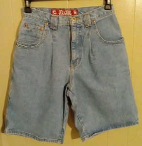 Vintage 90s JouJou High Rise Jean Shorts Womens 12 Light Denim Jorts Grunge  - Picture 1 of 9