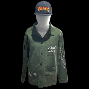 Poler Skate Co. Men’s Green Military Jacket Size: L Camp Vibes (Fast Shipping) - Picture 1 of 24