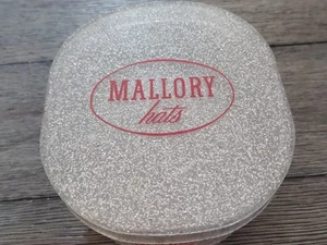 MALLORY HATS Vintage SILVER GLITTER Mini Oval Case Box -Salesman Sample - Picture 1 of 4