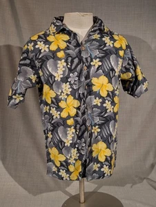 Vintage STREET CULTURE HAWAIIAN SHIRT Wooden Buttons Men's Size M - Picture 1 of 9