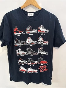 T Shirt Uomo Taglia Large, Jordan Retro Kicks, dal 1986 al 1998, Nera - Foto 1 di 16
