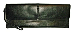 Alfani Women's Large Black Genuine Leather Clutch Wristlet - Picture 1 of 9