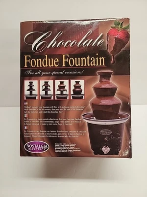 Nostalgia 24oz 3-Tier Stainless Steel Chocolate Fondue Fountain, Black(Open Box) - Image 1 of 4