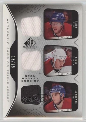2006 SP Game Used Edition Fabrics 18/25 Saku Koivu Sergei Samsonov Michael Ryder - Image 1 of 3