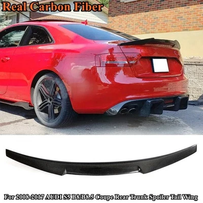 Alerón trasero de carbono real para Audi S5 B8/B8.5 2008-2017 cupé alerón trasero EE. UU. Foto 1 de 4