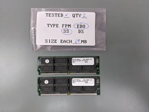(2) Super 64MB EDO SIMMs, 72-pin RAM Memory Sticks (128MB Total) ST0005-C64 - Picture 1 of 3