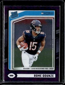 2024 Panini Donruss - Rated Rookie Rome Odunze #309 Optic Preview Purple - Bild 1 von 2