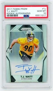 2017 Panini Prizm TJ T.J. Watt Silver Rookie Card RC Auto Signed PSA 10 Gem Mint - Picture 1 of 2