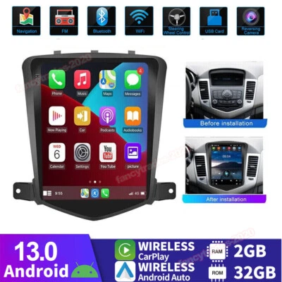 Android 13 Apple Carplay GPS NAVI Car Radio Stereo IPS For Chevy Cruze 2009-2015 - Image 1 of 4