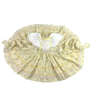 Vintage Mädchen Kleid Landhaus Kern Blumen Gelb Ärmellos Spitze Jakobsmuschel Kragen - Bild 1 von 7