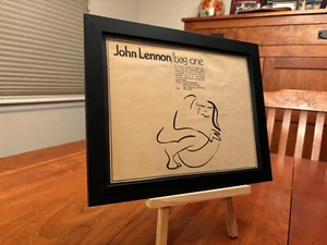 GERAHMTE ORIGINAL 1970 JOHN LENNON "BAG ONE LITHOGRAPHS" WERBESEITE - Bild 1 von 2